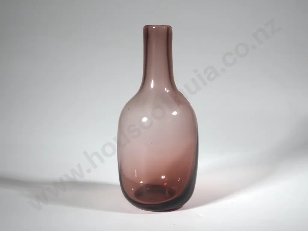 Vintage Art Glass Decorative Smokey Cranberry Bottle Image 1++