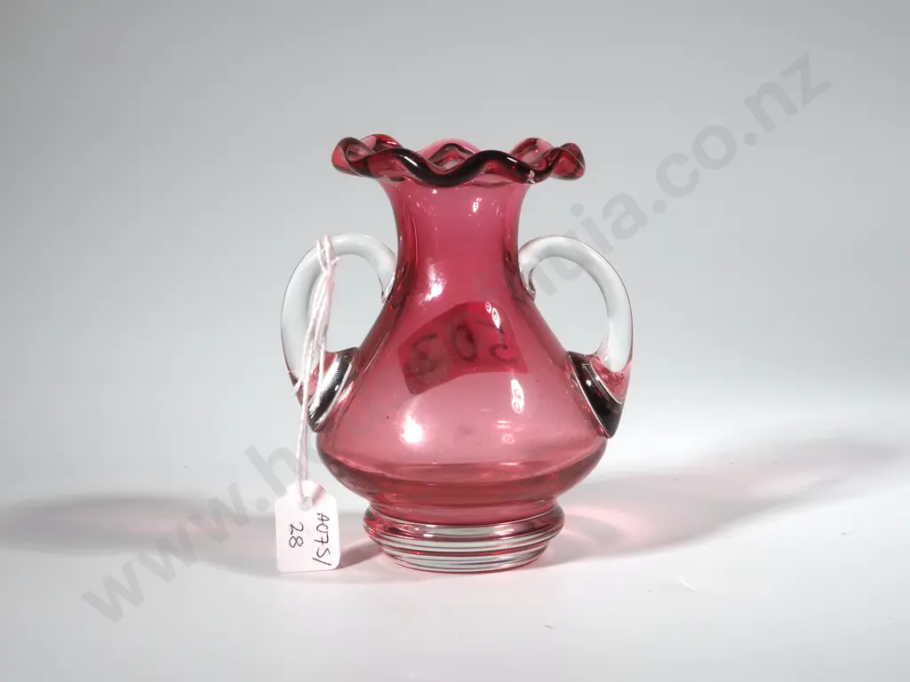 Small Cranberry Glass Vase Image 1++