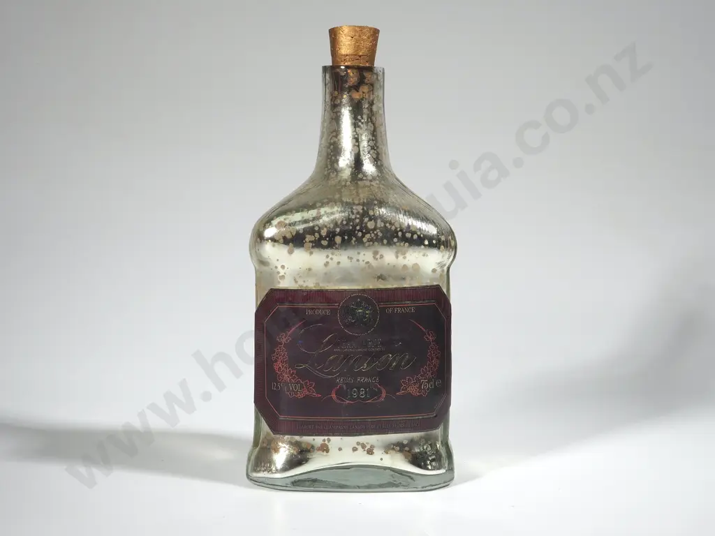 Antique Glass Legacy Square Decorative Lanson Champagne Bottle Image 1++