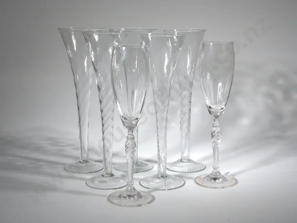 Five Krosno Champagne Flutes  Image 1++