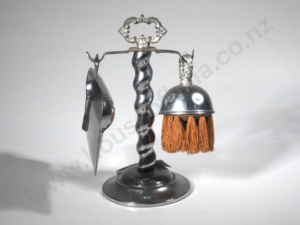 Chrome Suspended Table Brush & Shovel Set Image 1++