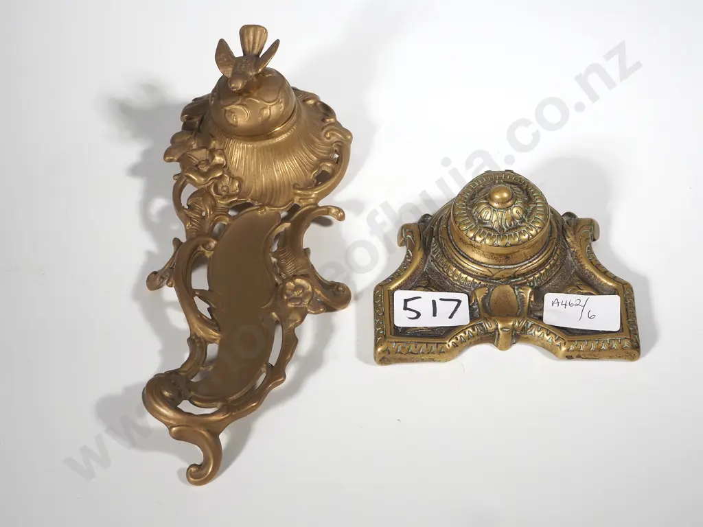 Rococco Brass Desk Set & Brass Inkwell without pot  Image 1++
