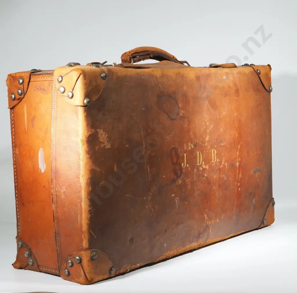 Vintage Leather Suitcase Image 1++
