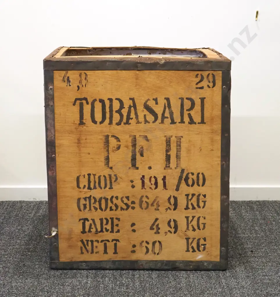 Vintage Tobasari Wooden Tea Chest Image 1++