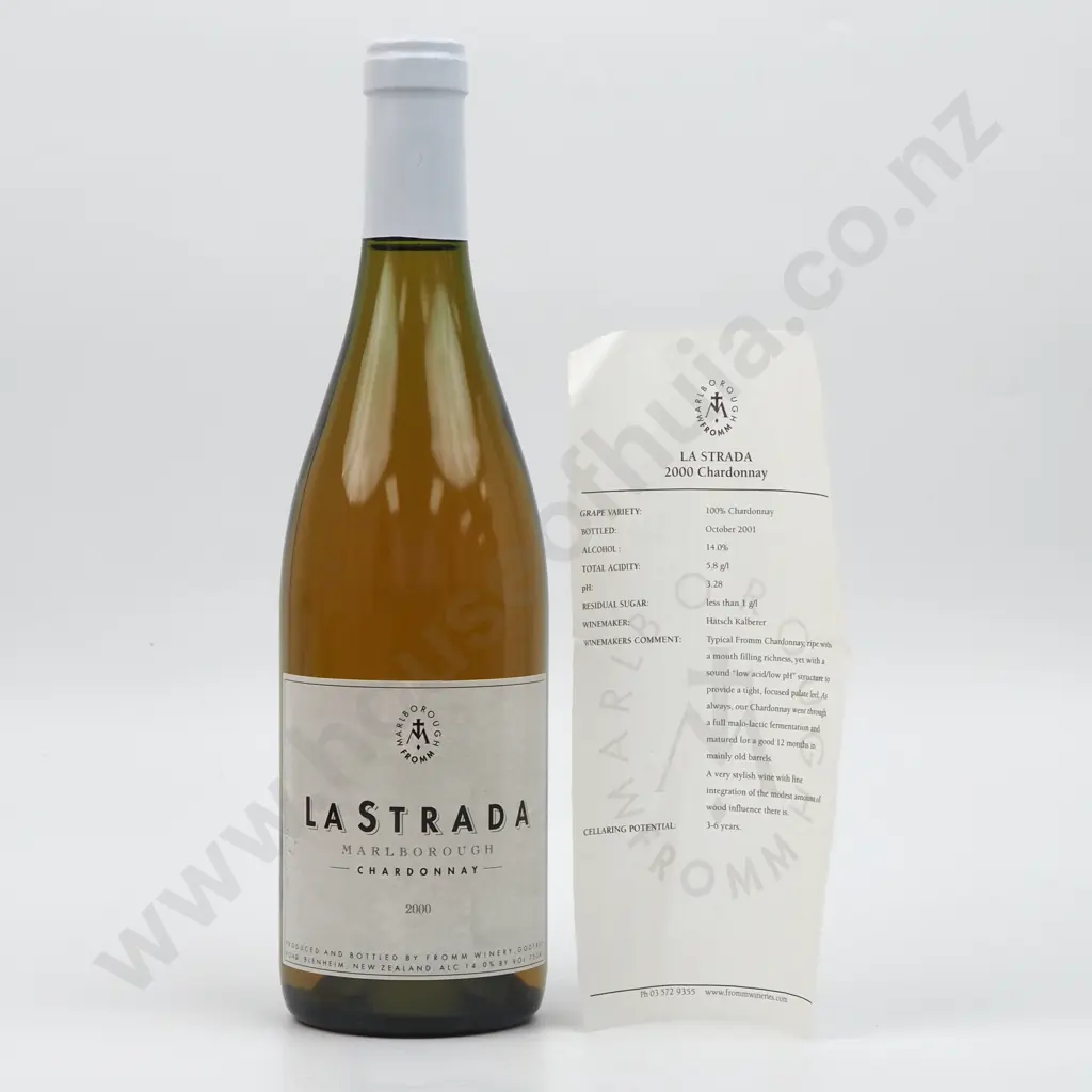 2000 La Strada Chardonnay -Clavin Vineyard - Marlborough. W Certificate. Image 1++