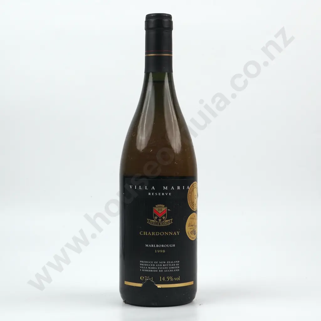 1998 Villa Maria Reserve Chardonnay - Marlborough. Image 1++