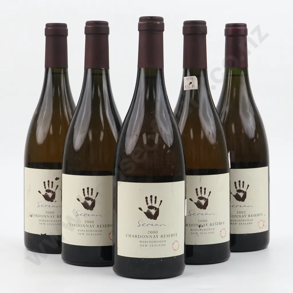 Five Bottles 2000 Seresin Reserve Chardonnay - Marlborough. Image 1++