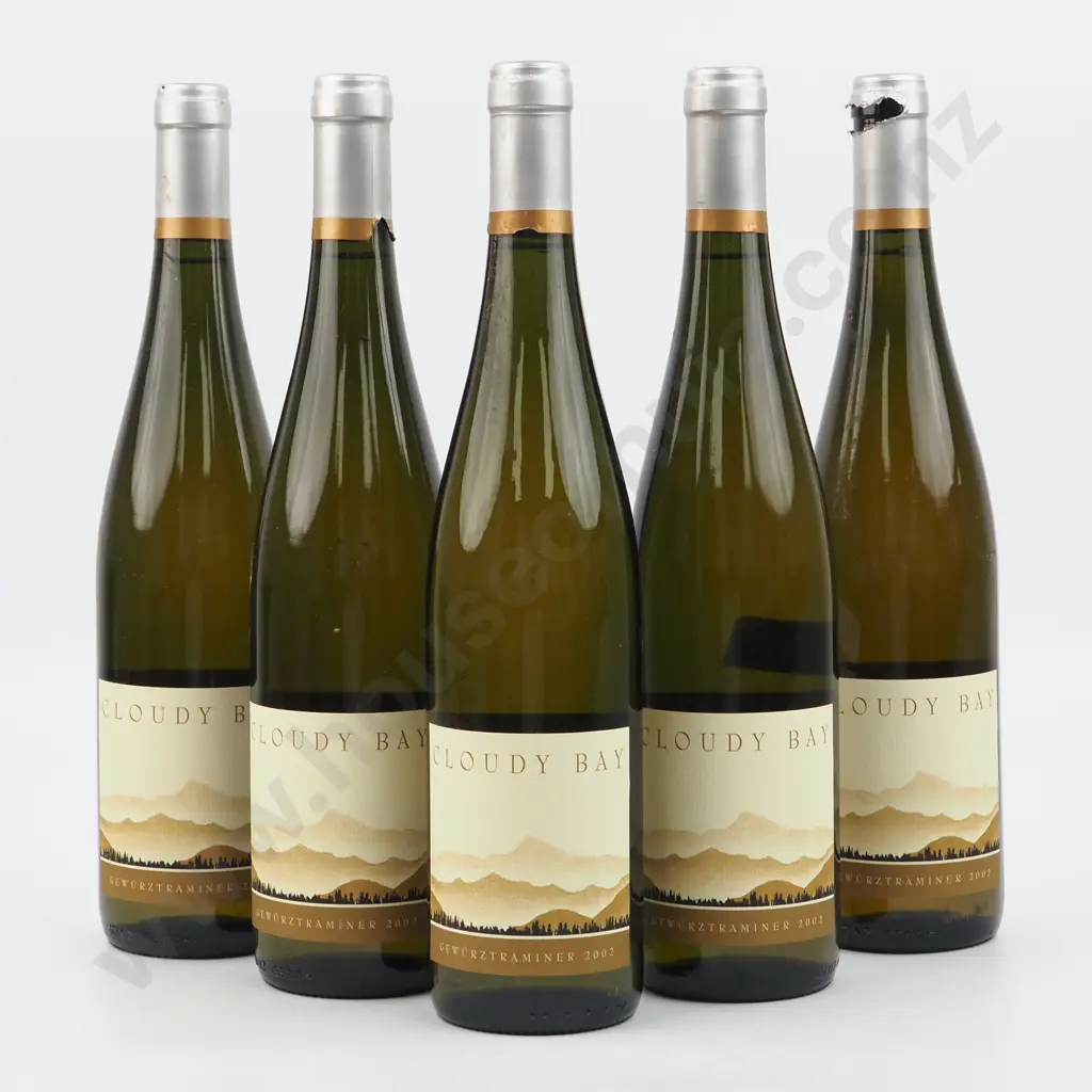 2002 Five  Bottles in Case of Cloudy Bay Gewürztraminer, Marlborough. Image 1++