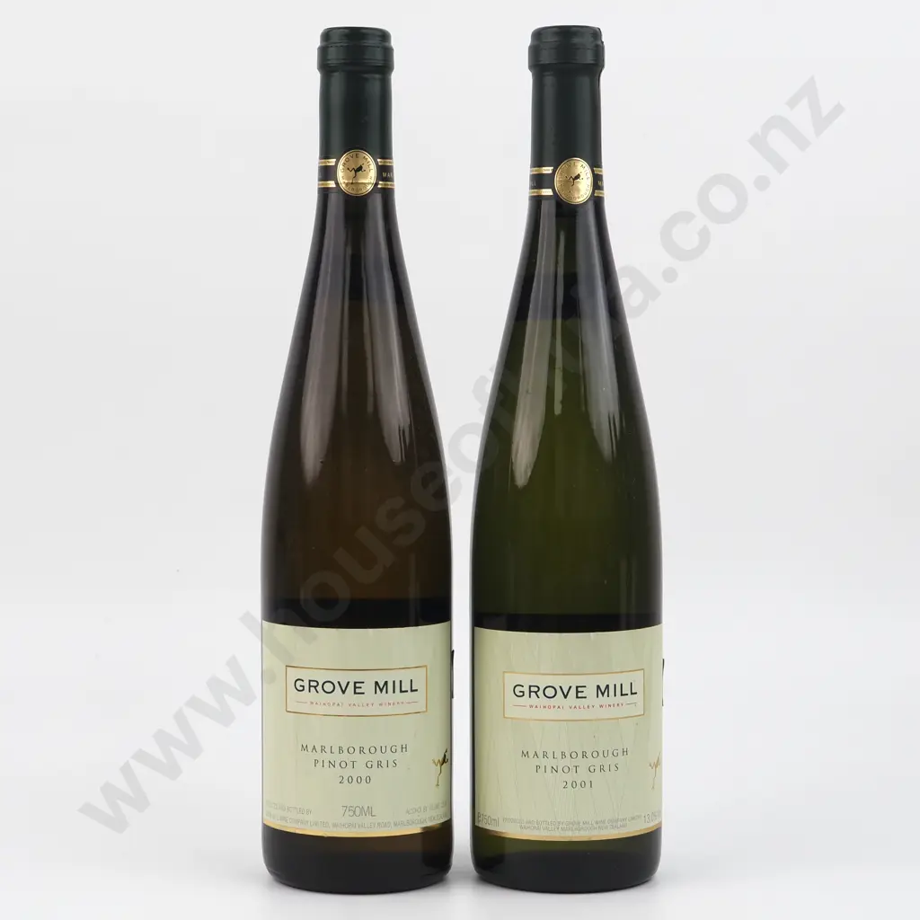 Two Bottles 2001 Grove Mill Pinot Gris - Marlborough. Image 1++