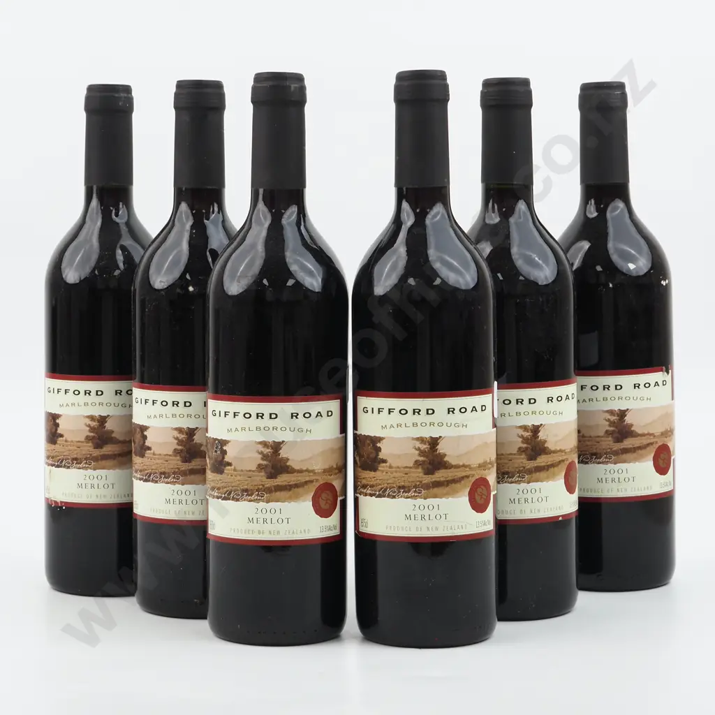 Six Bottles 2001 Gifford Road Merlot - Marlborough. Image 1++