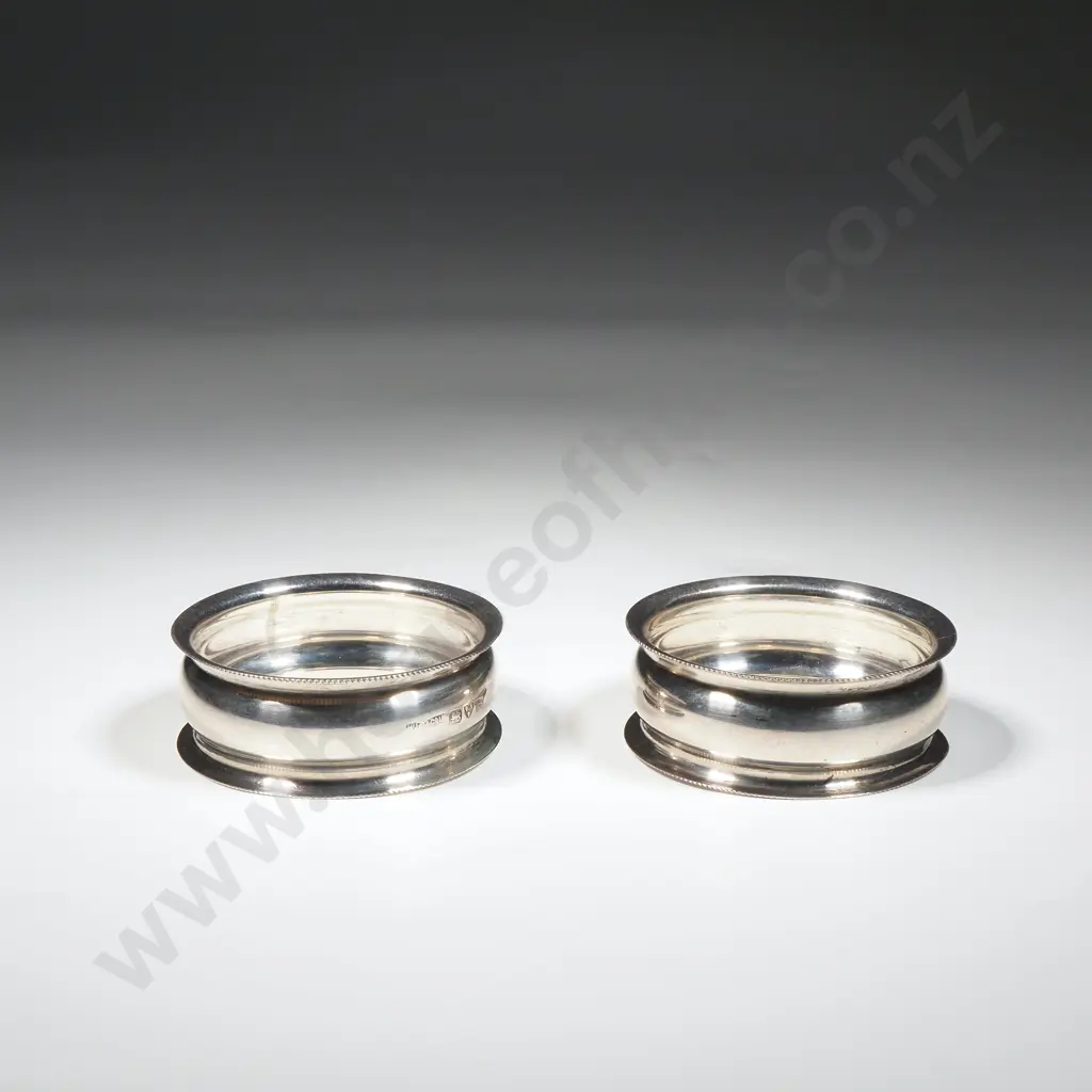 Pair Of Sterling Silver Napkin Rings  Image 1++