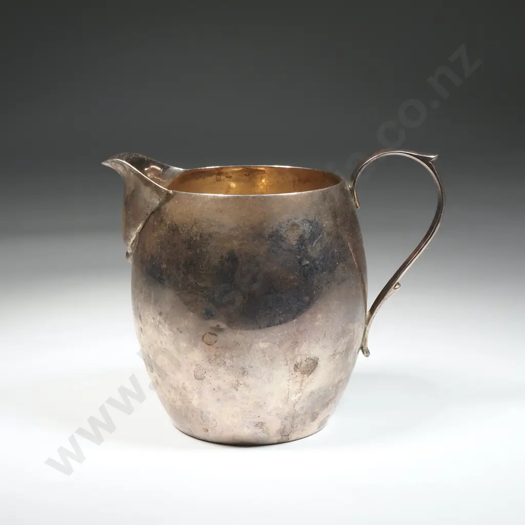Sterling Silver Barrel Shaped Cream Jug Image 1++