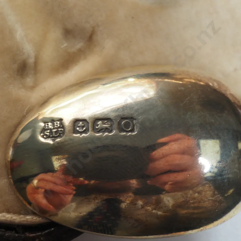 Cased Antique Sterling Silver Gilded Guilloche Enamel Coffee Spoons. Birm 1939 Image 1++