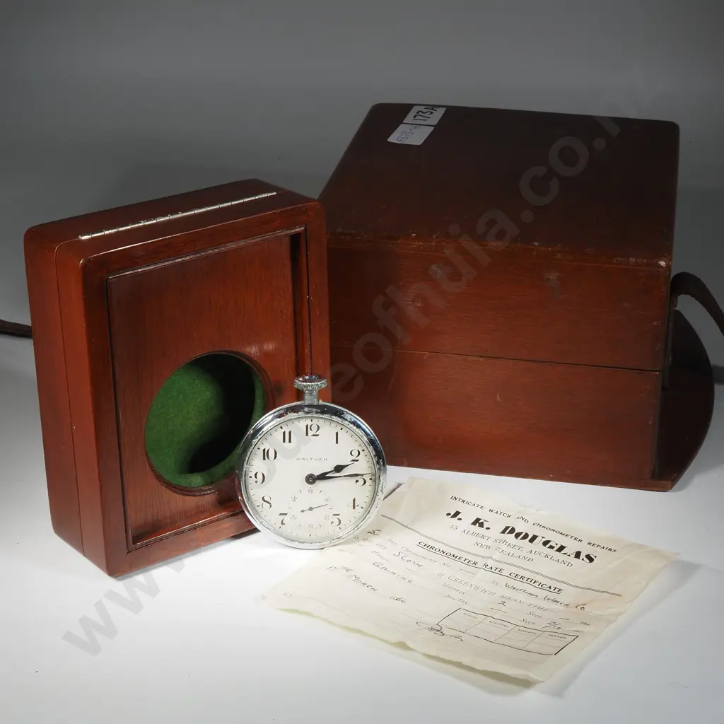 Cased & Boxed Deck Pocket Watch Chronometer w Certificate Image 1++