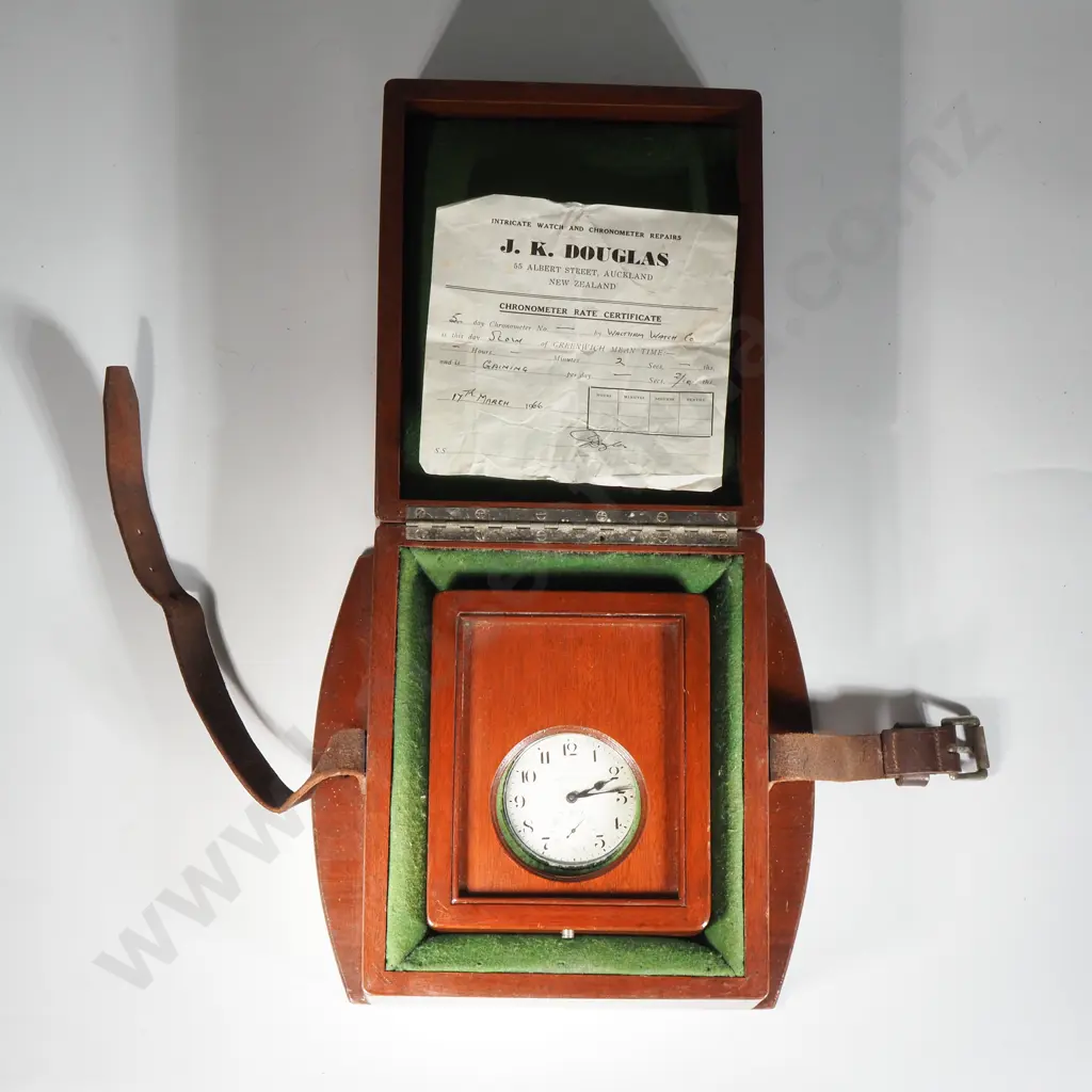 Cased & Boxed Deck Pocket Watch Chronometer w Certificate Image 1++
