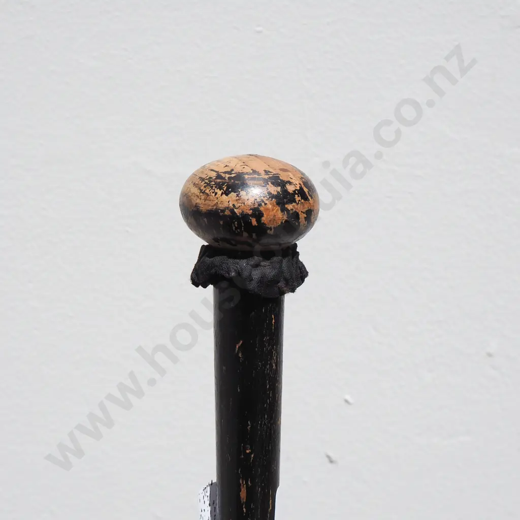 Silk Parasol w Wooden Handle & Brass Trim Image 1++
