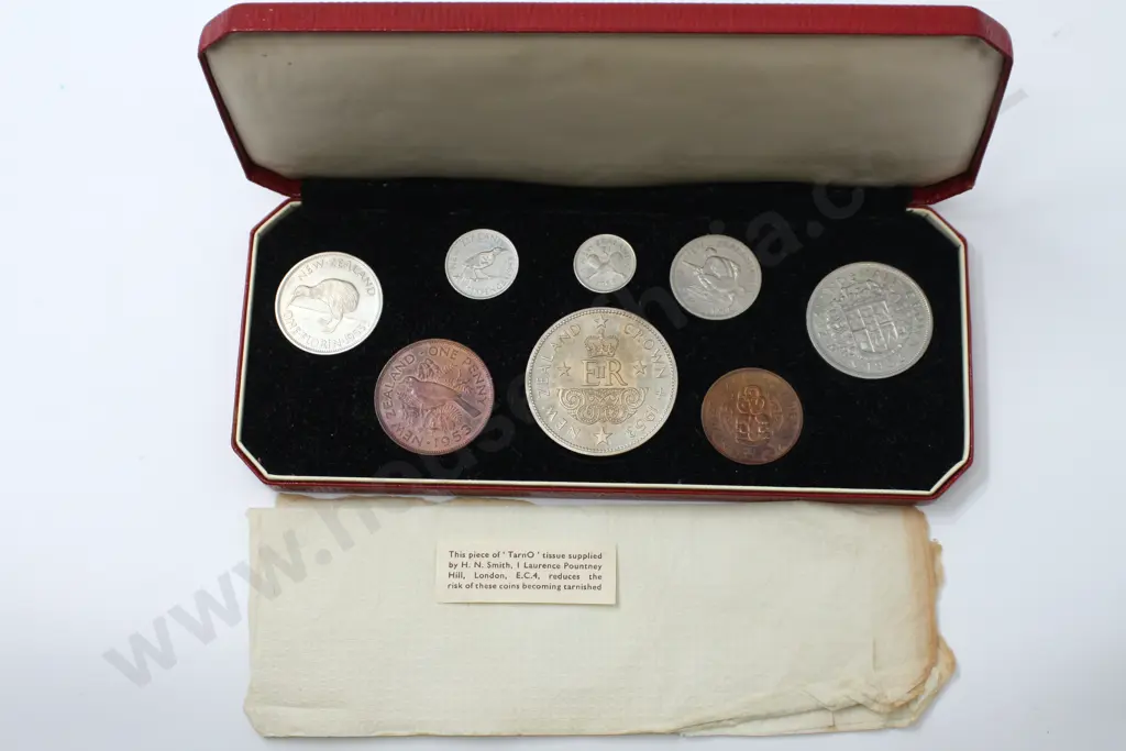 1953 eight coin superior proof set. No finger marks but some toning. Cased. C.V. $300 Image 1++