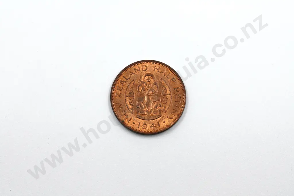 1941 halfpenny, almost uncirculated with full mint lustre. C.V. $100 Image 1++