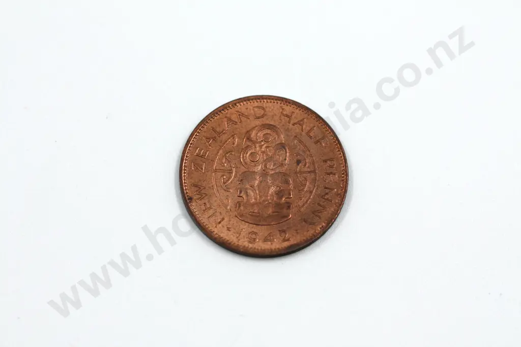 1942 halfpenny, almost uncirculated with full mint lustre. C.V. $200 Image 1++