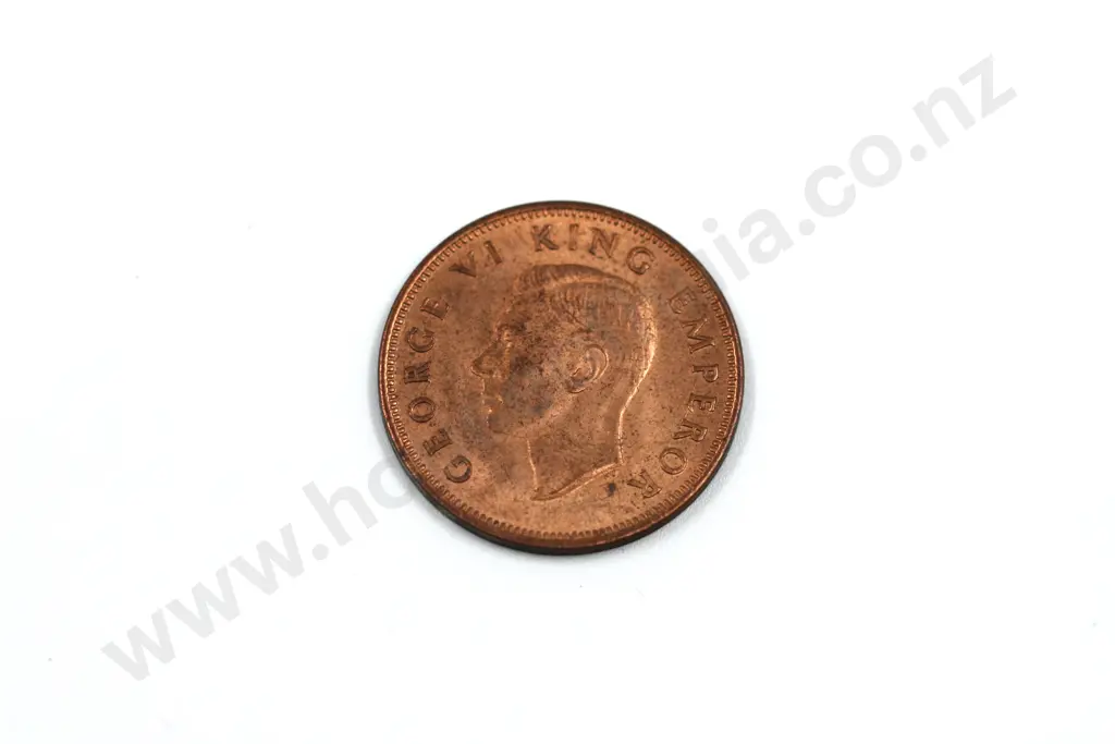 1942 halfpenny, almost uncirculated with full mint lustre. C.V. $200 Image 1++
