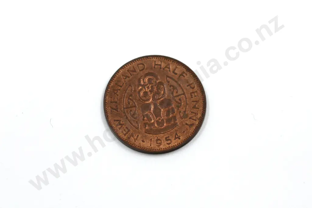 1954 halfpenny, almost uncirculated with full mint lustre. C.V. $200 Image 1++