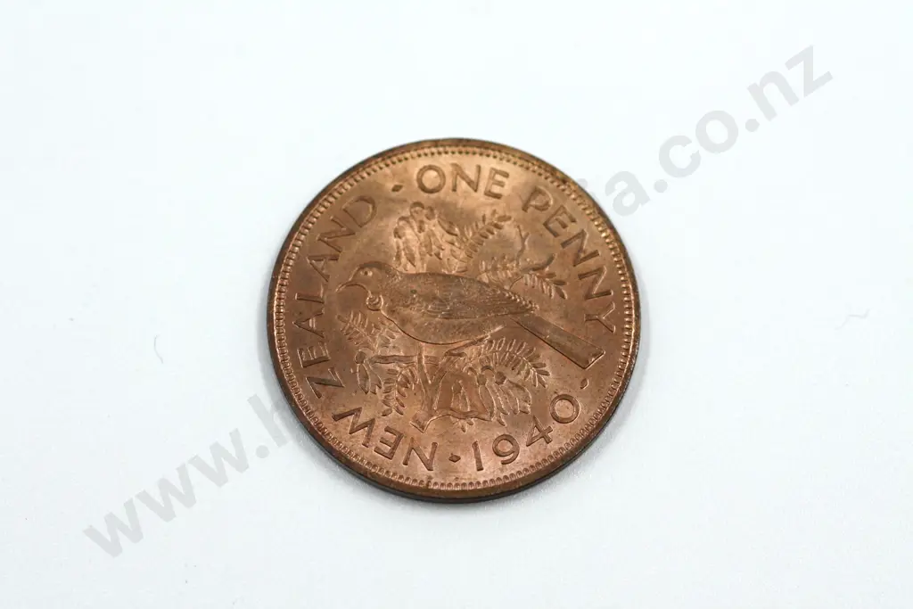 1940 one penny, almost uncirculated with full mint lustre. C.V. $65 Image 1++