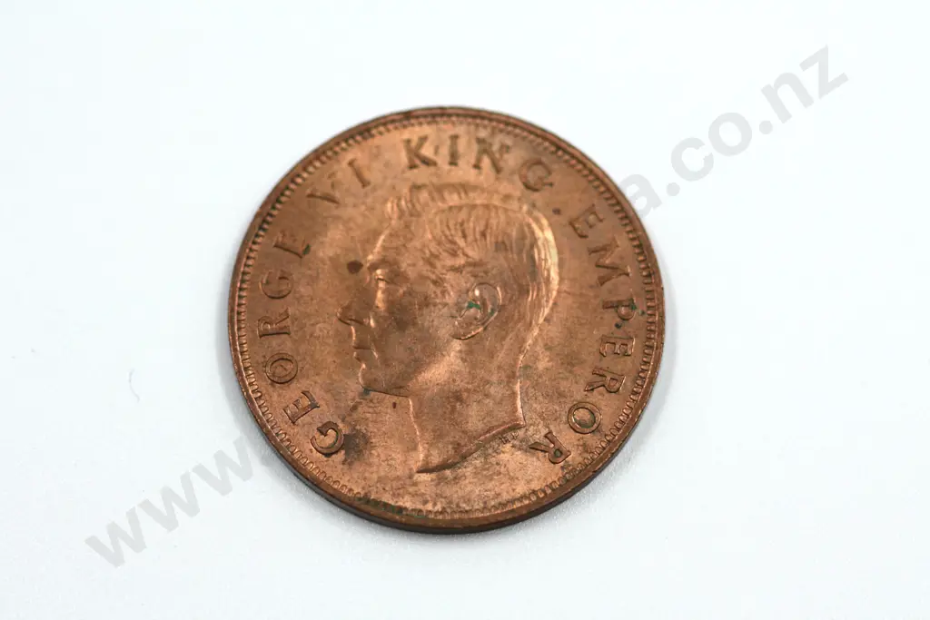 1943 one penny, almost uncirculated with full mint lustre. C.V. $55 Image 1++