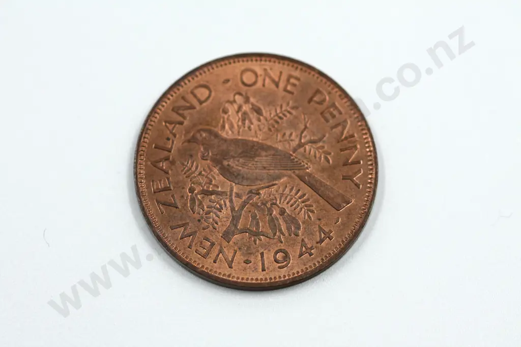 1944 one penny, almost uncirculated with full mint lustre. C.V. $55 Image 1++