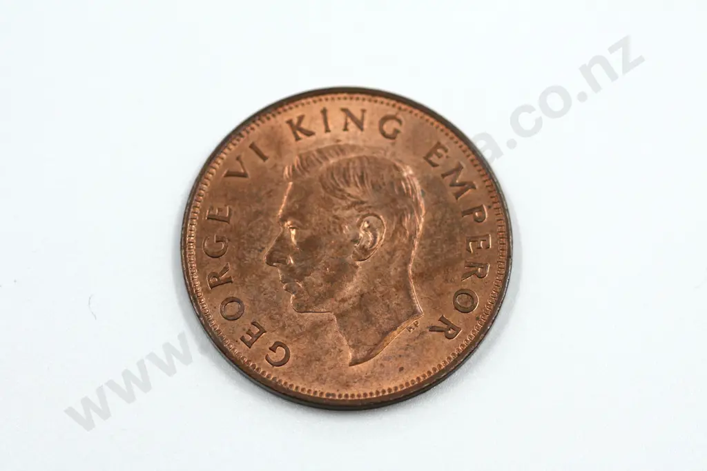 1944 one penny, almost uncirculated with full mint lustre. C.V. $55 Image 1++