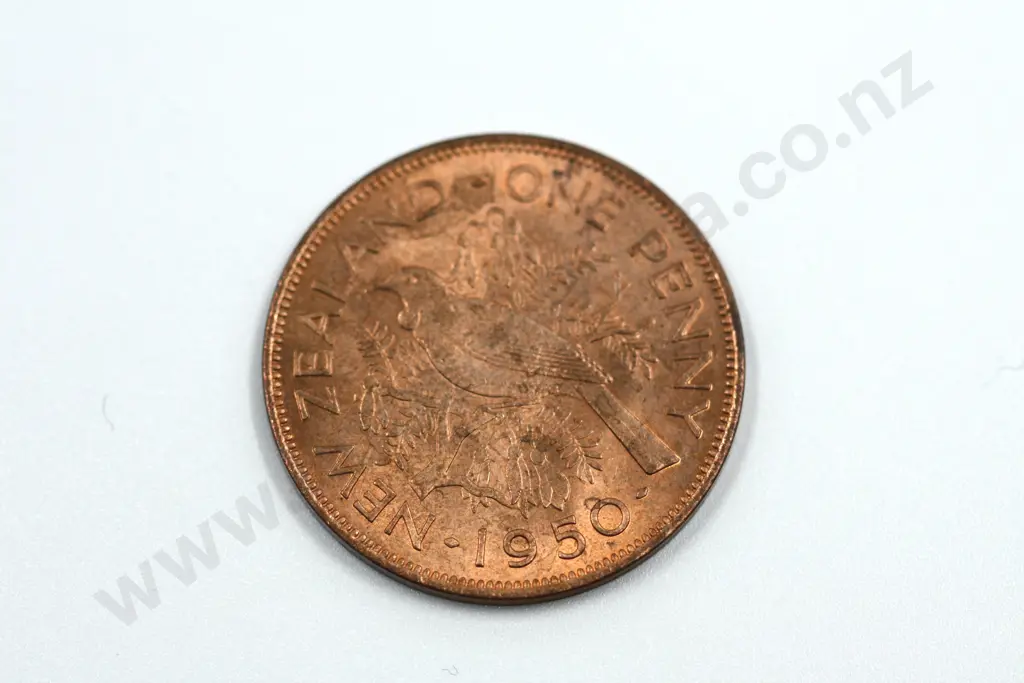 1950 one penny, almost uncirculated with full mint lustre. C.V. $25 Image 1++