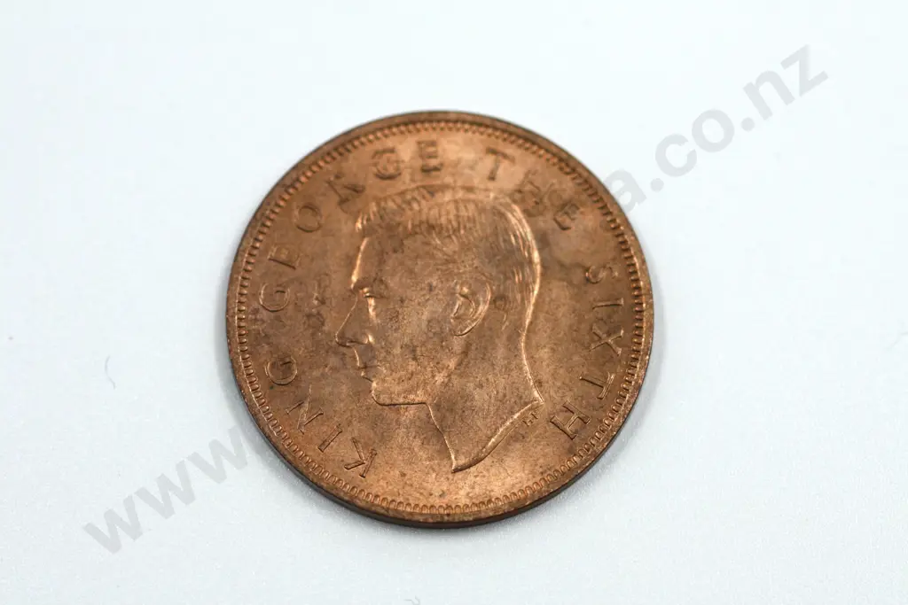 1950 one penny, almost uncirculated with full mint lustre. C.V. $25 Image 1++