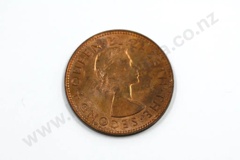 1954 one penny, uncirculated with full mint lustre. C.V. $175 Image 1++
