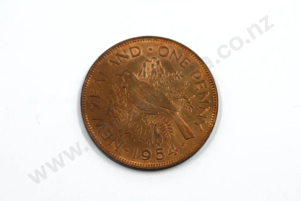1954 one penny, uncirculated with full mint lustre. C.V. $175 Image 1++