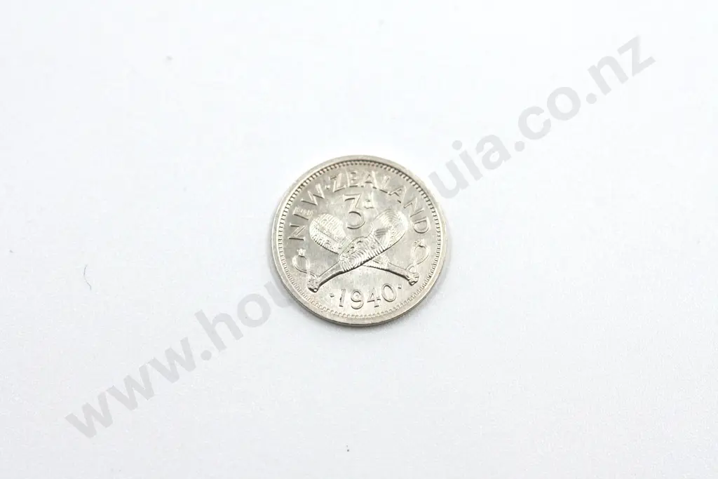 1940 threepence, uncirculated with full mint lustre. C.V. $100 Image 1++