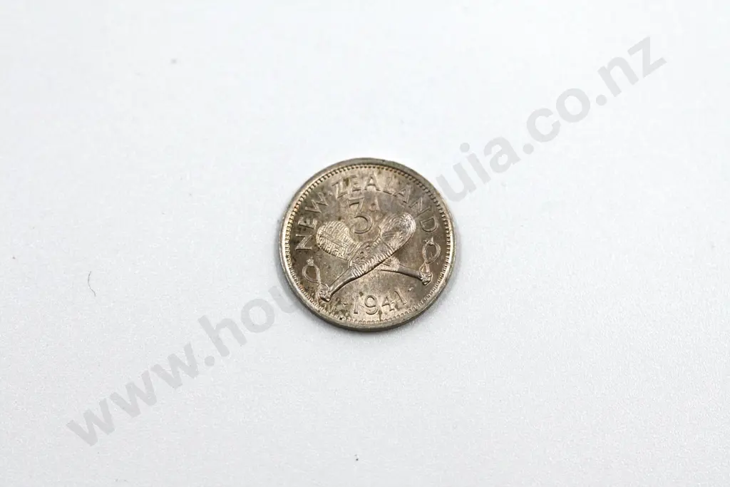 1941 threepence, uncirculated with full mint lustre. C.V. $800 Image 1++
