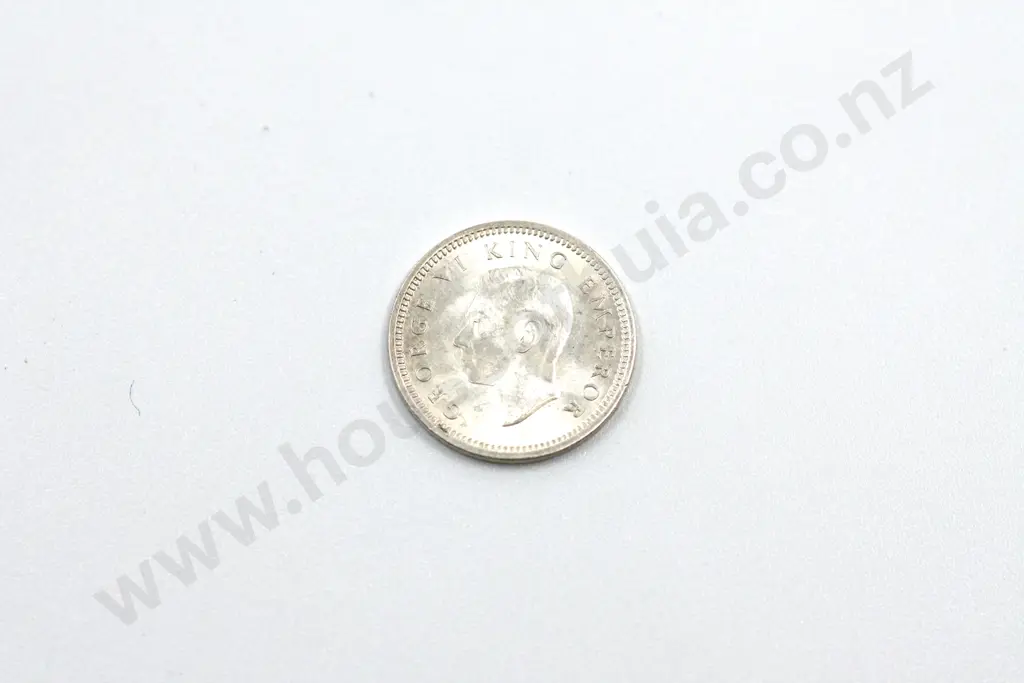 1943 threepence, brilliant uncirculated with full mint lustre. C.V. $55 Image 1++