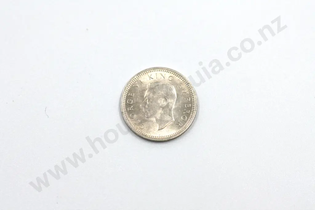 1945 threepence, brilliant uncirculated with full mint lustre. C.V. $45 Image 1++