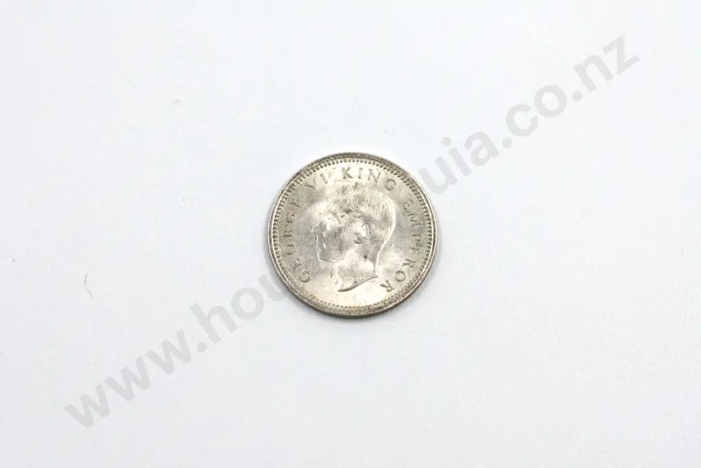 1946 threepence, brilliant uncirculated with full mint lustre. C.V. $40 Image 1++