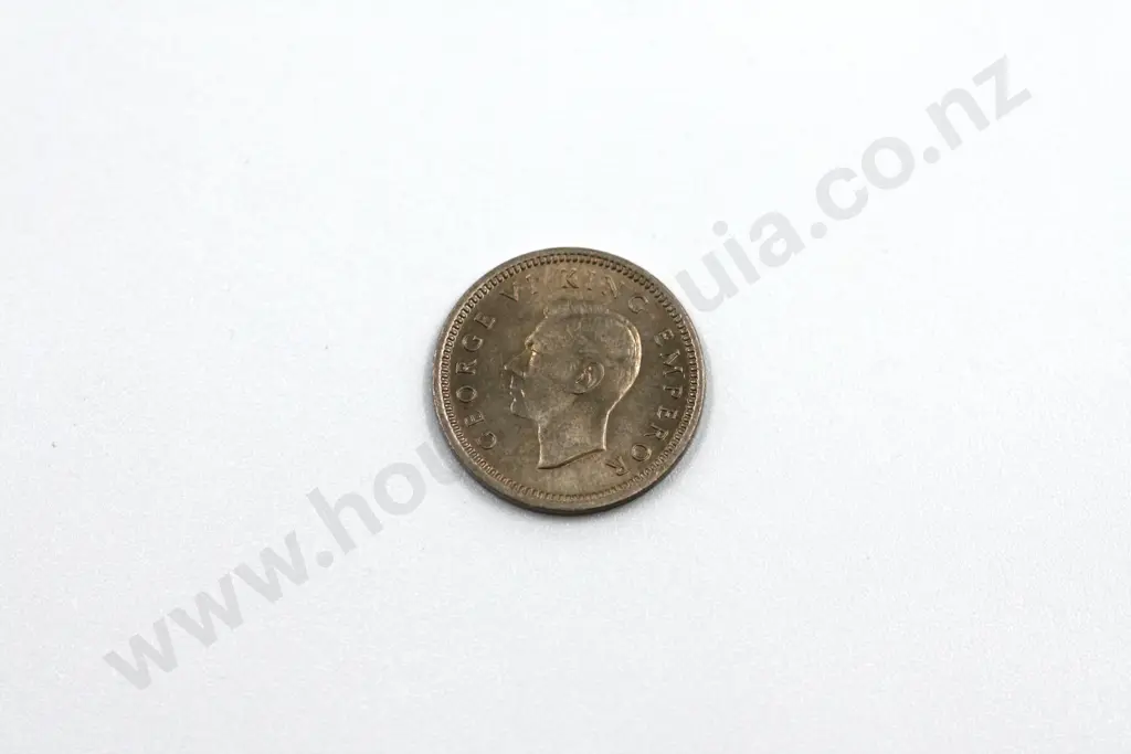 1947 threepence, brilliant uncirculated with full mint lustre. C.V. $60 Image 1++