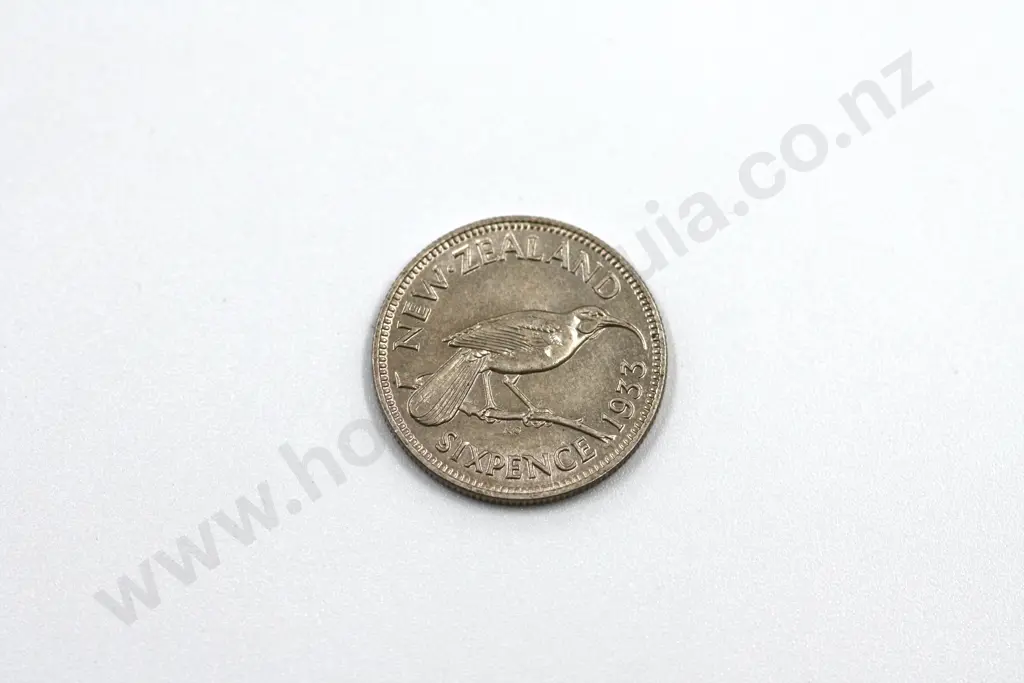 1933 sixpence, brilliant uncirculated with full mint lustre. C.V. $250 Image 1++