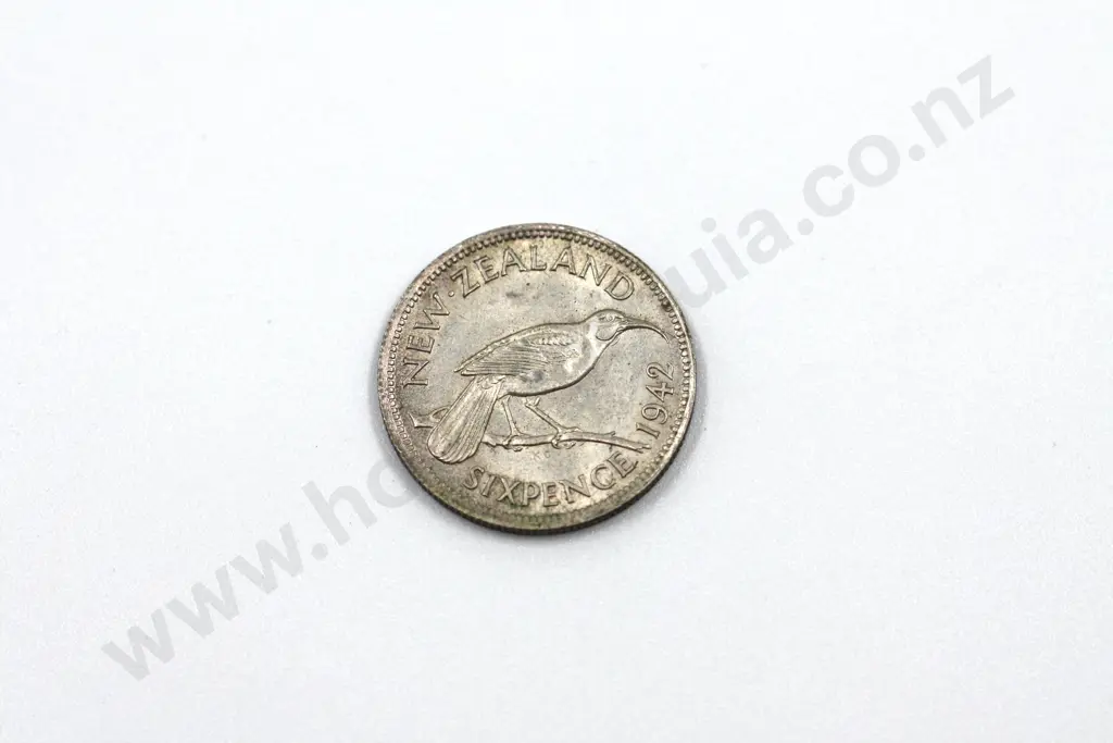 1942 sixpence, extremely fine. C.V. $250 Image 1++