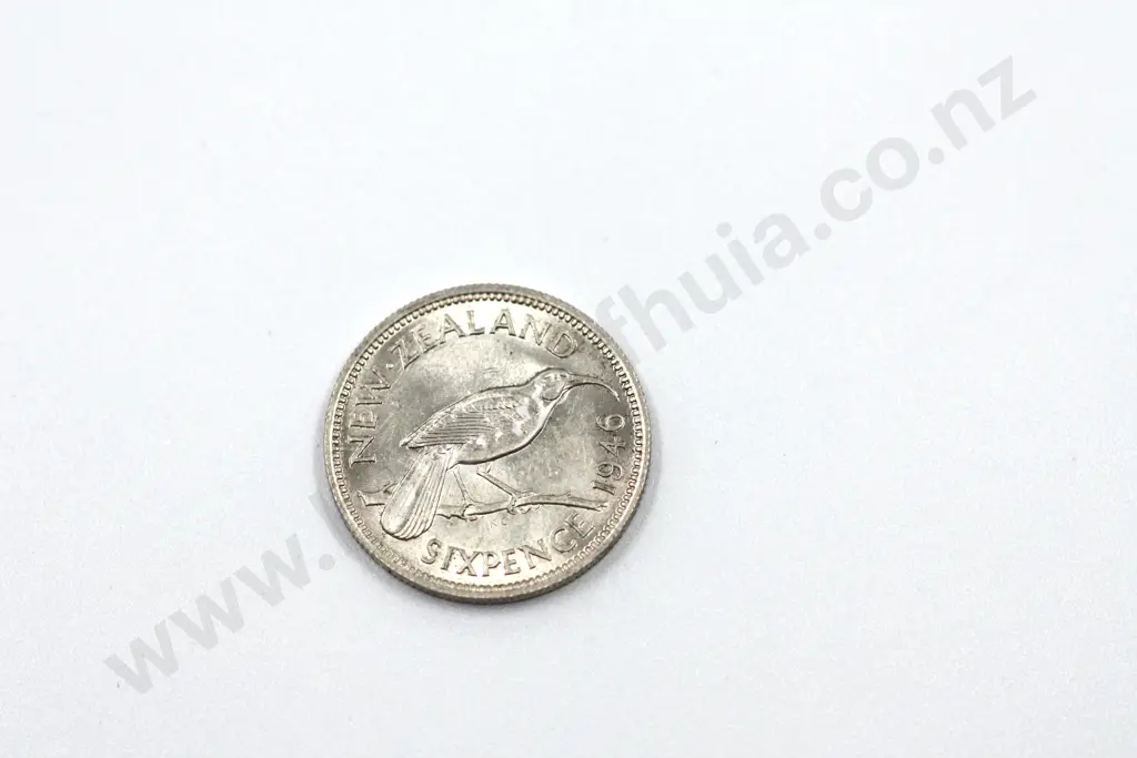1946 sixpence, uncirculated with full mint lustre. C.V. $125 Image 1++