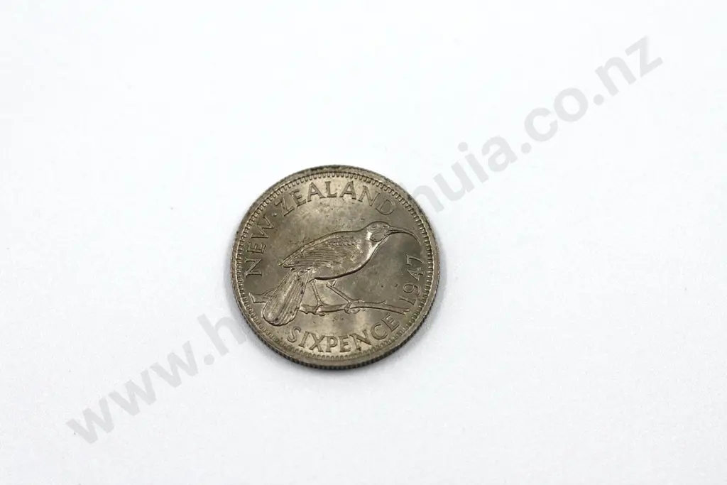 1947 sixpence, uncirculated with full mint lustre. C.V. $350 Image 1++