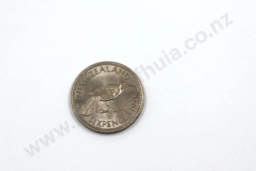 1948 sixpence, almost uncirculated with mint lustre. C.V. $175 Image 1++