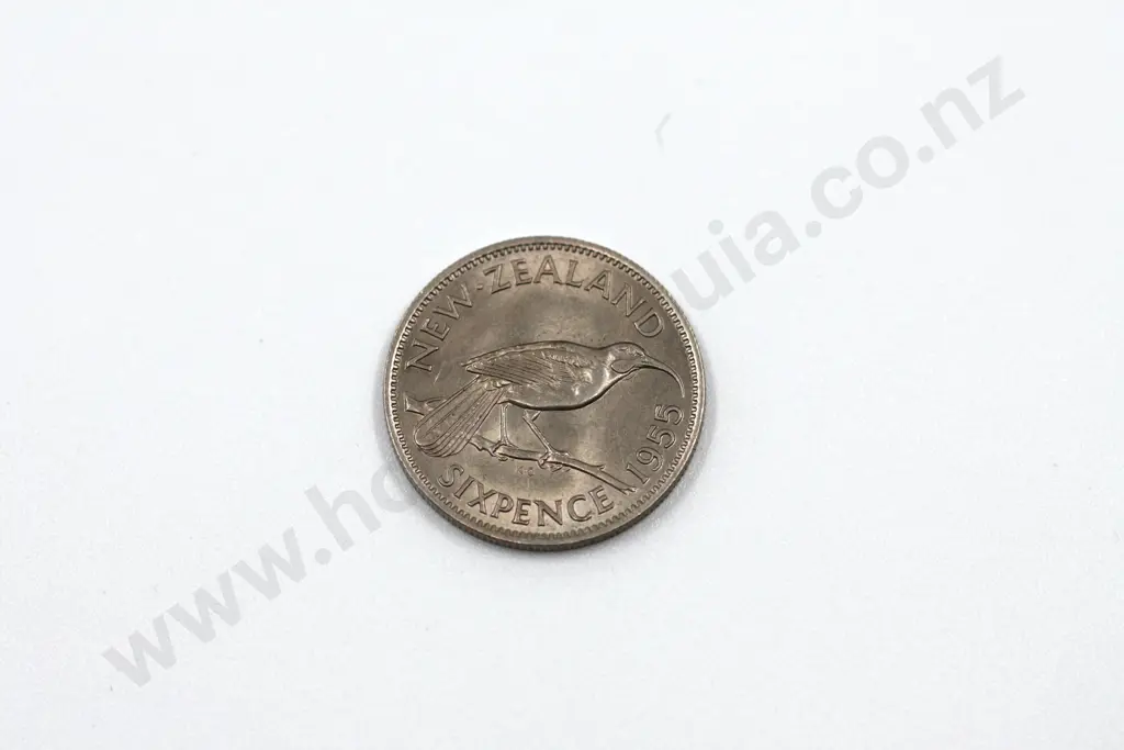 1955 sixpence, uncirculated with full mint lustre. C.V. $60 Image 1++