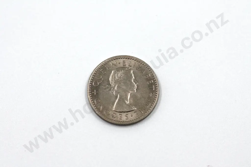 1955 sixpence, uncirculated with full mint lustre. C.V. $60 Image 1++