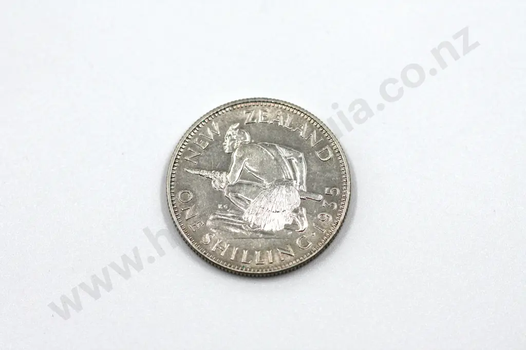 1935 shilling, brilliant uncirculated with full mint lustre. C.V. $750 Image 1++