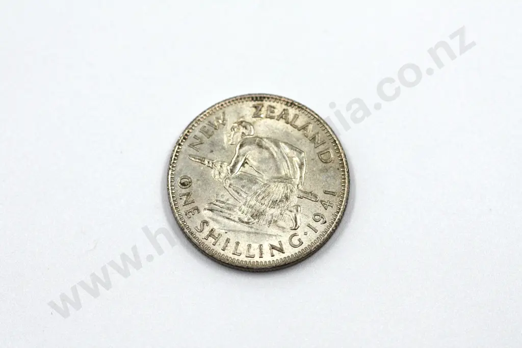 1941 shilling, almost uncirculated with mint lustre, some toning. C.V. $500 Image 1++