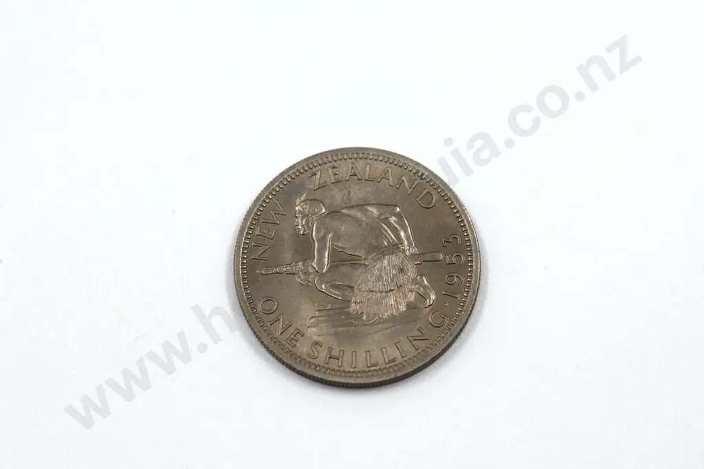 1953 shilling, uncirculated with mint lustre. C.V. $80 Image 1++