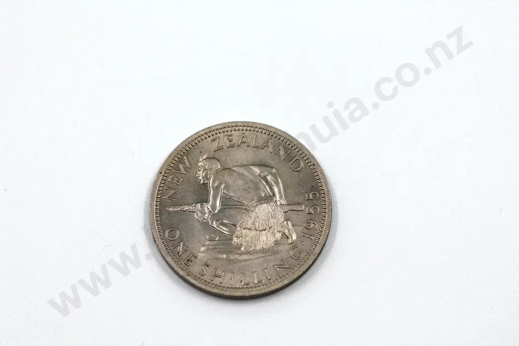 1955 shilling, brilliant uncirculated with full mint lustre. C.V. $600 Image 1++